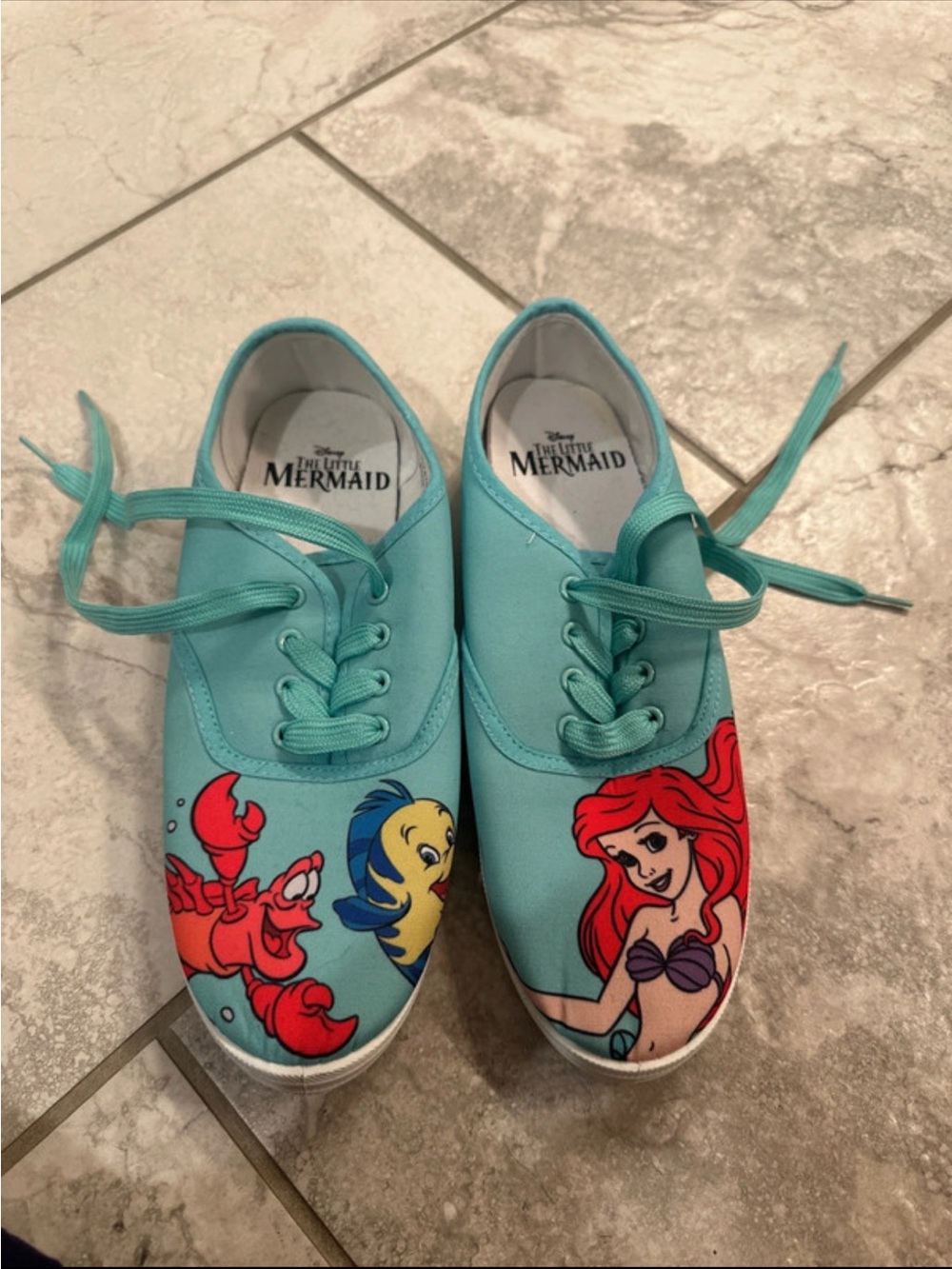 Hot Topic Turquoise The Little Mermaid Canvas Sneakers Size 9